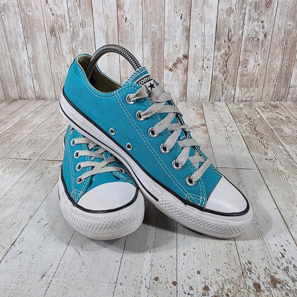 Converse Chuck Taylor All Star Low Top Teal Blue Canvas Sneakers Womens 9 - Picture 8 of 8